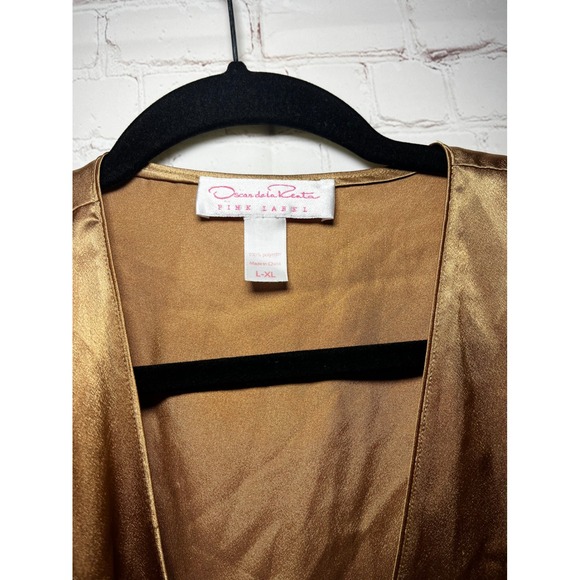 Vintage Oscar de la Renta Pink Label Lingerie Robe 80s 90s Designer Lace L/XL - Picture 5 of 5